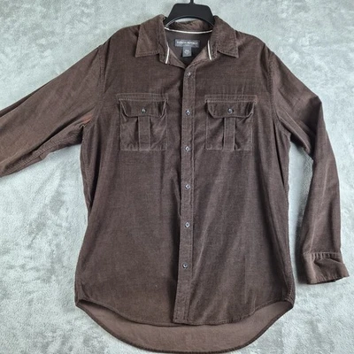 Camisa Banana Republic Para Hombre Mediana Marrón Pana Algodón Manga Larga Informal Trabajo Foto 1 de 4