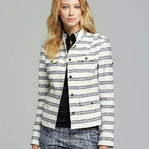 NWT Tory Burch Stripe Sgt Pepper Jacket Size 12 - Picture 1 of 10