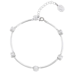 Swarovski White Constella Rhodium Plated Round Cut Bangle, Size M - Picture 1 of 4