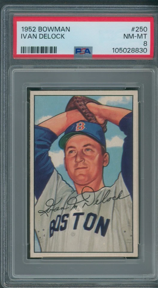 1952 Bowman #250 Ivan Delock PSA NM-MT 8 *8830 - Image 1 of 1