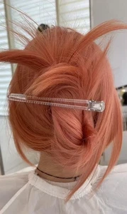 Pelucas delanteras de encaje completo 100 % cabello humano liso rosa melocotón suave para mujer - Imagen 1 de 7