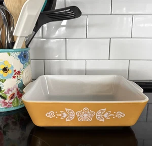 Vintage Pyrex Butterfly Gold 503 1/2 Quart Kühlschrank Schüssel OHNE DECKEL 8,5" x 7" 1972 - Bild 1 von 10