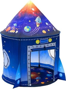 Rocket Ship Play Tent for Kids, Astronaut Spaceship Space Themed Pretend Playhou - Picture 1 of 7