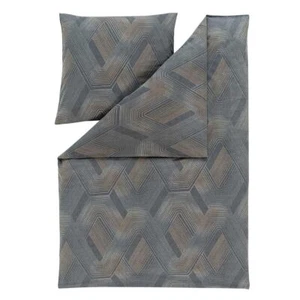 Winterbettwäche Flanellbettwäsche Estella Levico graphit dunkelgrau, geometrisch - Bild 1 von 3