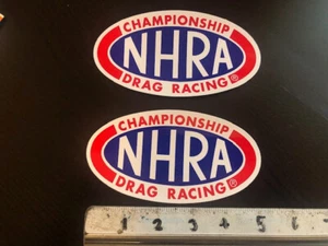NHRA Drag Racing Vinyl 2PC Sticker Decal SET 5X2.75" - Picture 1 of 1