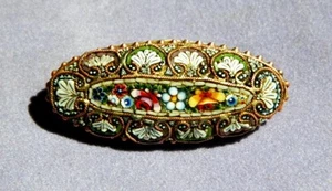 VINTAGE VICTORIAN MICRO-MOSAIC BROOCH, ITALY - Picture 1 of 4