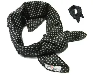 Foulard Homme De Soie Mouchoir De Cou Noir Blanc Cashe Avec Black Et Blanc - Bild 1 von 11