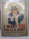Vintage 1968 Vietnam Era Uncle Sam "I Want You" for U.S. Army Recruitment Poster