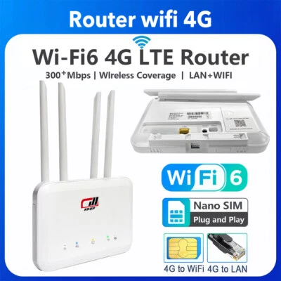 4G LTE WiFi 6 CPE-Router 300 Mbps mit 4 externe Antennen , SIM-Kartensteckplatz - Bild 1 von 4