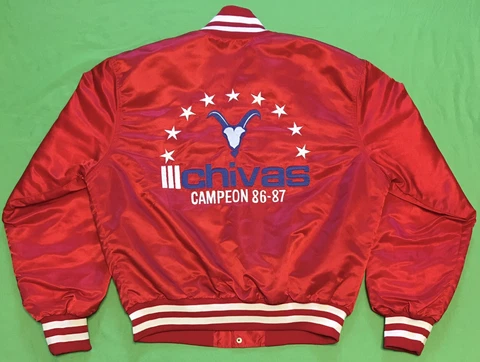 Vintage Jose Luis Cuellar Guadalajara Chivas 1986-87 Campeon Satin Jacket Sz XL Cover