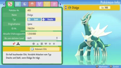 Dialga Shiny | LVL 100 | Legal + Onlinefähig | Pokemon Diamant & Perl - Bild 1 von 4