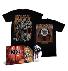 KISS GREATEST SHOW ON EARTH T-SHIRT & PSYCHO CIRCUS LIMITED EDITION PICTURE DISC - Picture 1 of 14
