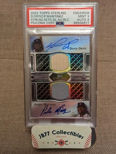 2022 Topps Sterling David Ortiz Pedro Martinez Dual Relic Auto /10 PSA 9 AUTO 9 - Picture 1 of 4
