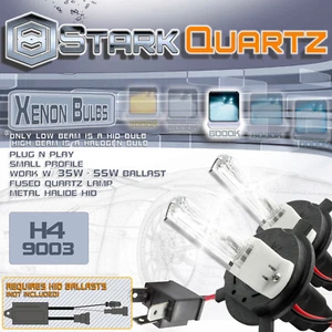 35W / 55W Xenon HID Bulbs High Low Beam Head Light - H4 Replacement Pair 6000K - Picture 1 of 3