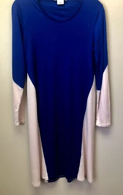 Lacoste Color Block Knit  Dress Blue Light Pink Stretchy Women's Small  (36) - Image 1 of 4