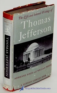 Life & Writings of Thomas JEFFERSON: Very Good Modern Library HC/Fair DJ 89060 - Picture 1 of 2