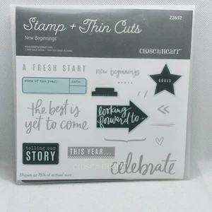Close To My Heart CTMH Z3652 New Beginnings Stamp & Thin Cuts Set Pre Loved T - Picture 1 of 1