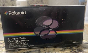 Polaroid 52mm 4-Piece Multi Coated Lens Filter Kit UV,CPL,FDL,WARMING W/CASE - Picture 1 of 6