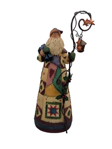 Weihnachten Santa Figur Volkskunst Patchwork Quilt Kleidung stehend Statue 12,5" - Bild 1 von 9