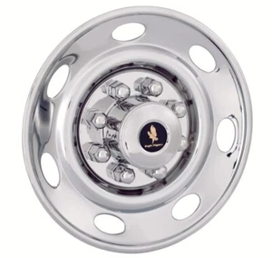 Fits Ford 16" 8 lug E250-E350 SINGLE REAR WHEEL van bolt on stainless set of 4 - Picture 1 of 2