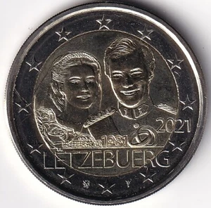 2 Euro Gedenkmünze Luxemburg - 2021 - "40. Hochzeitstag v. Großherzog Henri" (ST - Picture 1 of 2