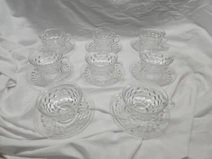 Vintage Fostoria American Tea Cups & Saucers 8 Sets - Picture 1 of 7