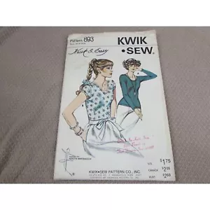 Kwik and easy sew patterns 893 Pull over shirt uncut pattern size 14,16,18,20 - Picture 1 of 5