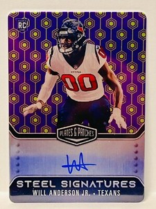 2023 Plates & Patches Will Anderson Jr. Rookie Steel Signatures Auto # 17/50 RC