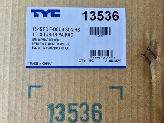 NEW 2015- 2018 FORD FOCUS RADIATOR TYC 13536 - Image 1 of 1