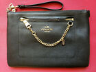 Coach Black Leather Clutch NWOT Gold Hardware Pebble Leather 