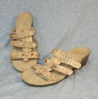 Vionic RADIA Cork Wedge Heel Sandals Shoes Slides Woman's Size 8 Gold Flakes