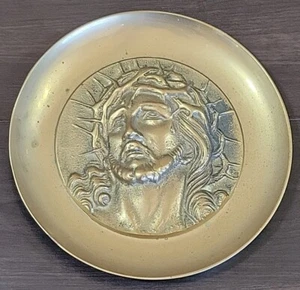 Jesus Crown of Thorns Solid Brass Sculptured Plate • Christianity • Decorative - Picture 1 of 10