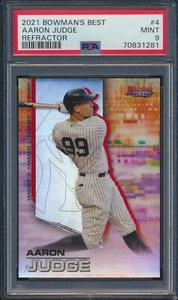 2021 Bowman's Best Refractor #4 Aaron Judge New York Yankees PSA 9 MINT - Picture 1 of 2