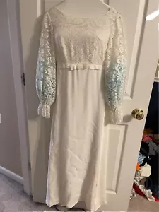 mid century mod retro 60er Brautkleid abnehmbare Schleppe Gunne Sax Style Vintage - Bild 1 von 8