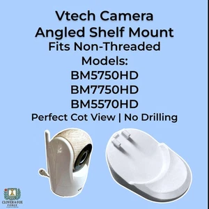 VTech Baby Monitor Shelf Mount: No-Drill Angled Stand, 3D Printed - Picture 1 of 6