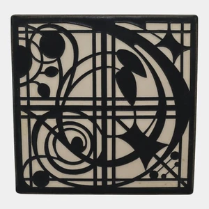 Azulejos Motawi hechos a mano arte cerámica blanco y negro Montrose Azulejo - Imagen 1 de 3