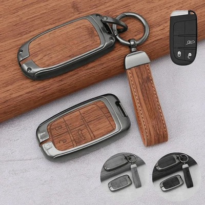 Zinc Alloy Leather Car Remote Key Fob Case Cover For Jeep Grand Cherokee Compass - Image 1 of 4