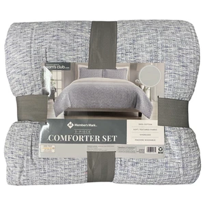 Member's Mark Textured Cotton 3pc Comforter Set with Comforter and 2 Shams - Picture 1 of 2