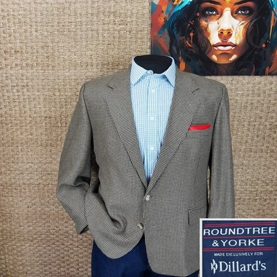 Abrigo deportivo Roundtree & Yorke para hombre talla 50R primavera/verano marrón y tostado mezcla de seda Foto 1 de 4