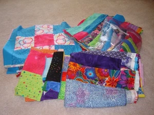 HUGE LOT OF FLANNEL FABRIC SQUARES projects in progress sewing crafts baby quilt - Picture 1 of 6