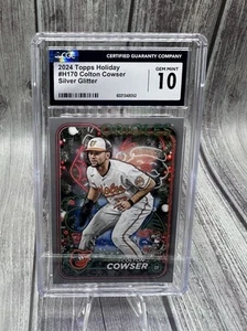 2024 Topps Holiday #H170 Colton Cowser Silver Glitter Cgc 10 Gem Mint Orioles Rc - Picture 1 of 10
