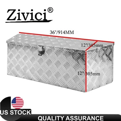 36''x12''x12'' Aluminum Trailer Tongue Tool Box Pickup Truck Bed Storage Toolbox - Image 1 of 4