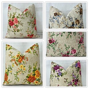 Cushion Covers Beige Traditional Floral Rustic Rose Farm House 18 x 18 Inch 45 - Picture 1 of 31