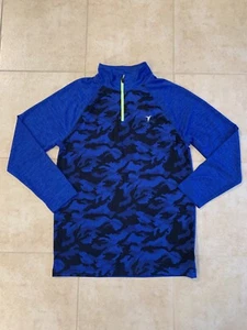 Niños 14/16 Antiguo Azul Marino Activo Atlético Azul Camuflaje Otoño Invierno Camiseta Gimnasio Deportes - Imagen 1 de 3
