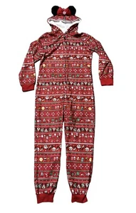 Disney Parks Minnie Mouse Holiday Christmas One Piece Pajamas Youth Large 2020 - Picture 1 of 5