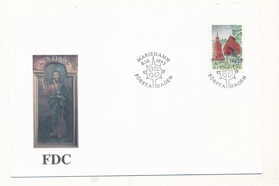 D379059 Aland FDC Iglesia Edificios Arquitectura 1993 Foto 1 de 1