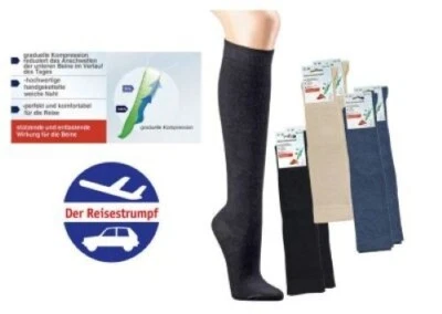 1 / 2 Paar Stützstrümpfe Kompressionsstrümpfe Reisestrümpfe Herren Damen Lycra - Bild 1 von 4