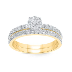 10K YELLOW GOLD .70 CARAT WOMENS DIAMOND ENGAGEMENT RING WEDDING BAND BRIDAL SET - Picture 1 of 3