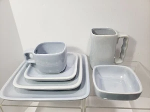 Gonder Cubistic Design Pastel Gray Luncheon Set Modernism - Picture 1 of 2