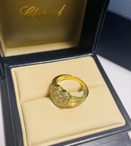 Chopard Happy Diamond Swing 3P K18 Yellow Gold Ring Size 9 w/Box Women's Used - Picture 1 of 6